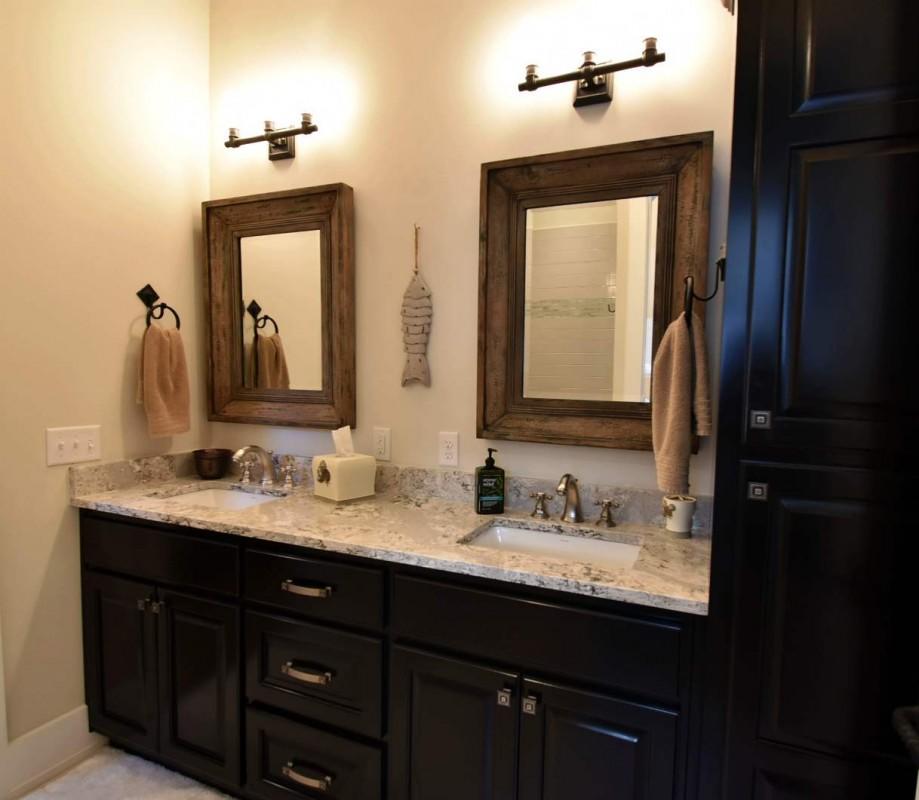 453 Matt's Way Santa Rosa Beach, FL 32459 - Photo 13 of 24 a bathroom with a double vanity sink and a mirror