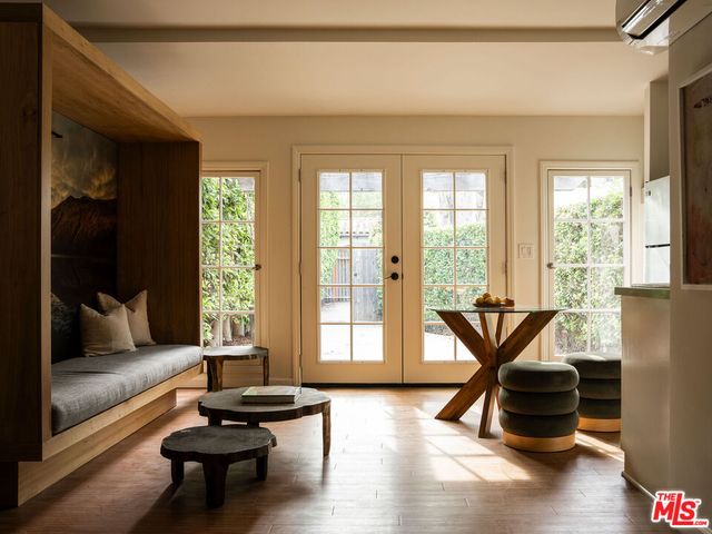 a view of an outdoor space and swimming pool