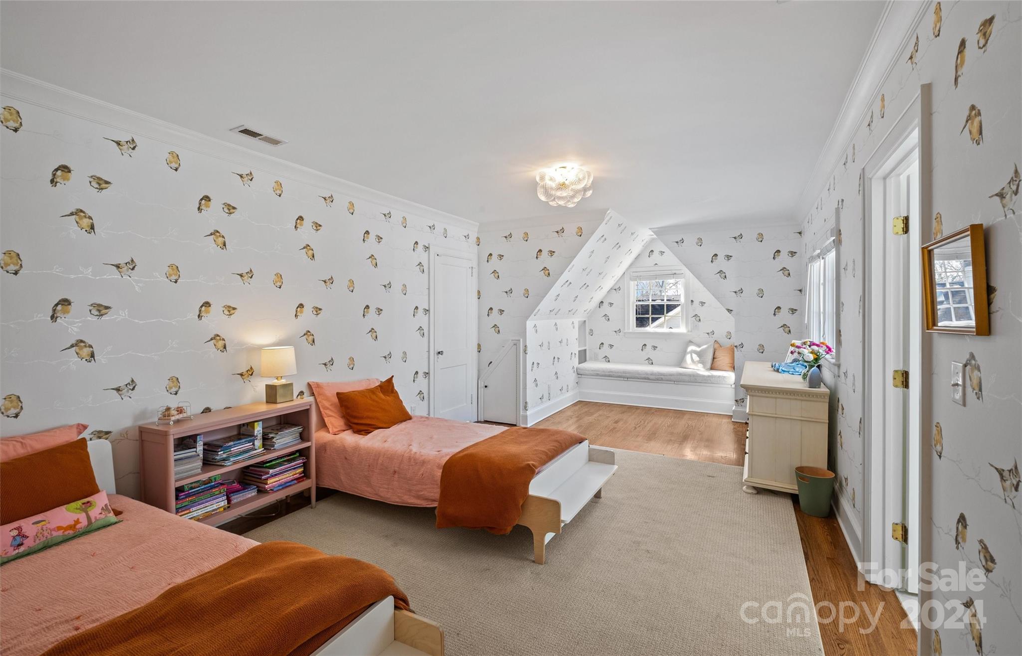 2326 Croydon Road Charlotte, NC 28207 - Photo 28 of 44 a bedroom with furniture and a fireplace