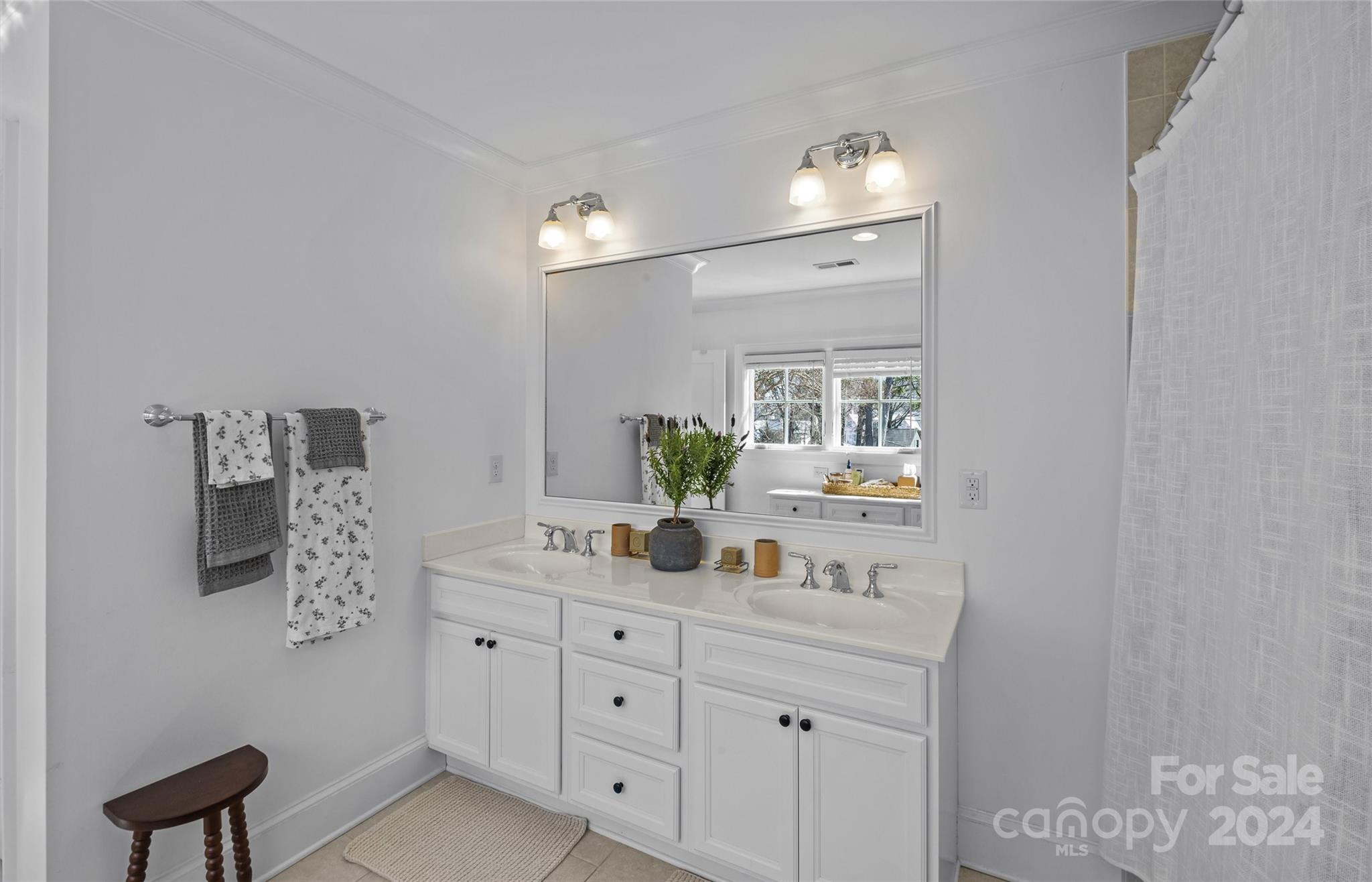 2326 Croydon Road Charlotte, NC 28207 - Photo 30 of 44 a bathroom with a sink and a mirror