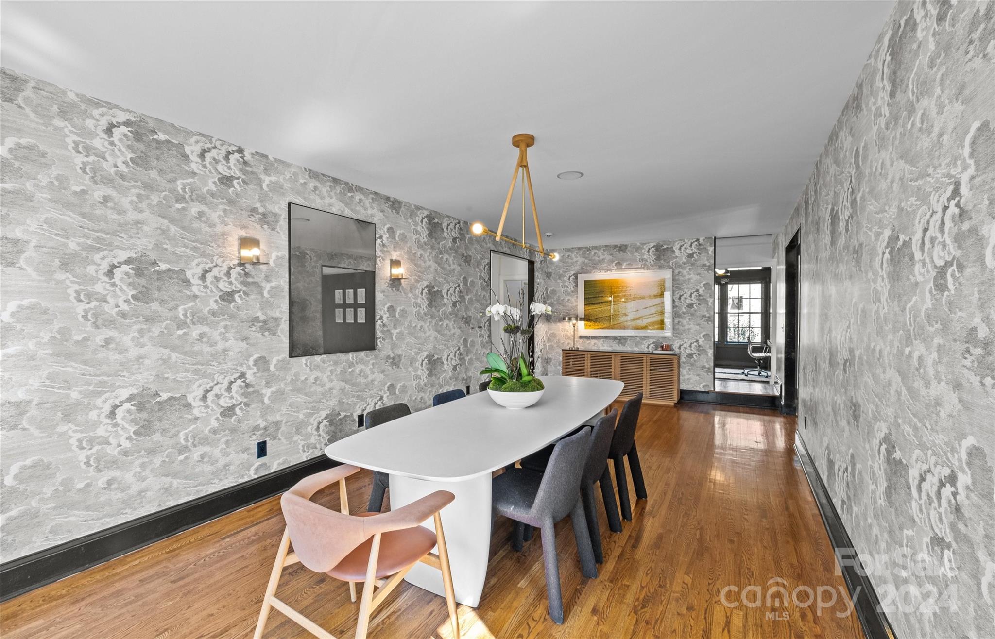 2326 Croydon Road Charlotte, NC 28207 - Photo 9 of 44 a view of a dining room with furniture and wooden floor