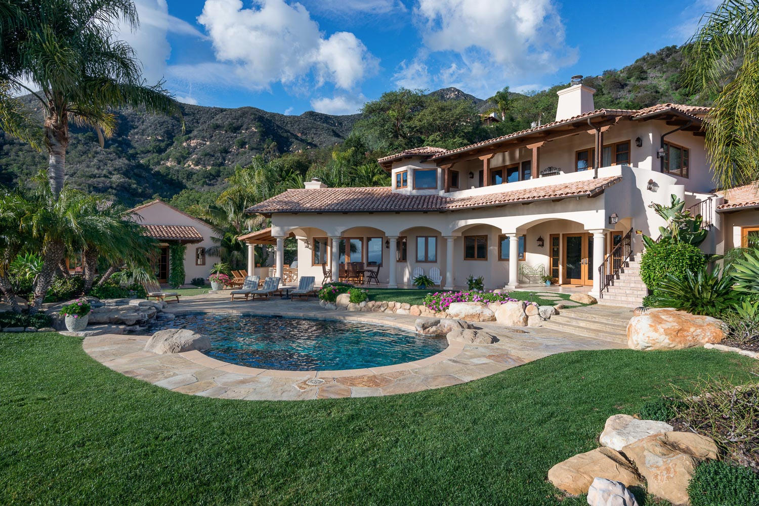 2220 Bella Vista Drive Montecito, CA 93108 - Photo 18 of 27 a view of a house with backyard sitting area and garden