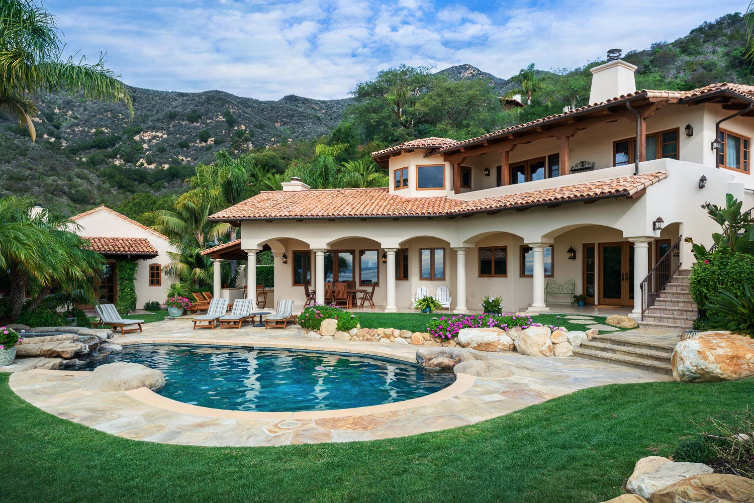 2220 Bella Vista Drive Montecito, CA 93108 - Photo 22 of 27 a view of a house with swimming pool and a sitting area