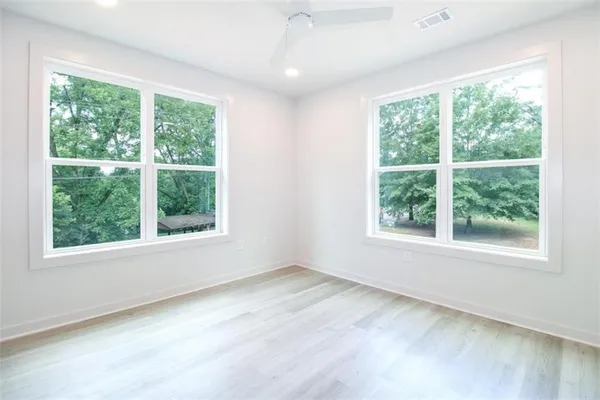 an empty room with a window