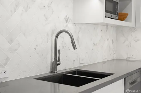 a close view of sink and tap