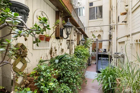 a backyard of a house with lots of green space