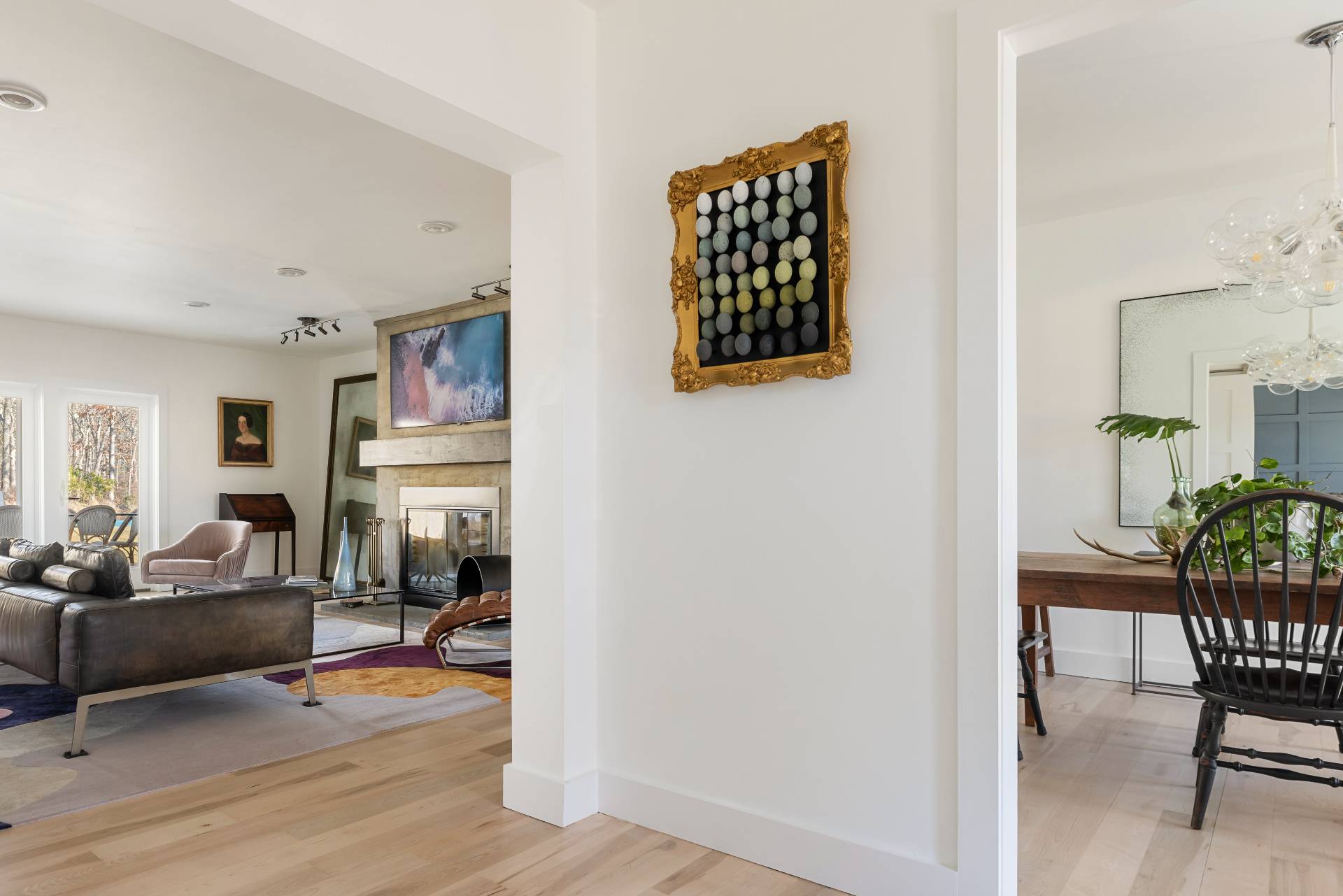 569 Toppings Path Sagaponack, NY 11962 - Photo 3 of 30 a living room with furniture a fireplace and a table