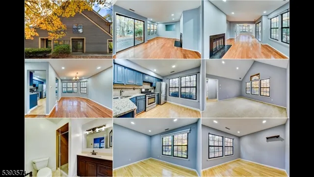 an aerial view of a house with swimming pool and porch
