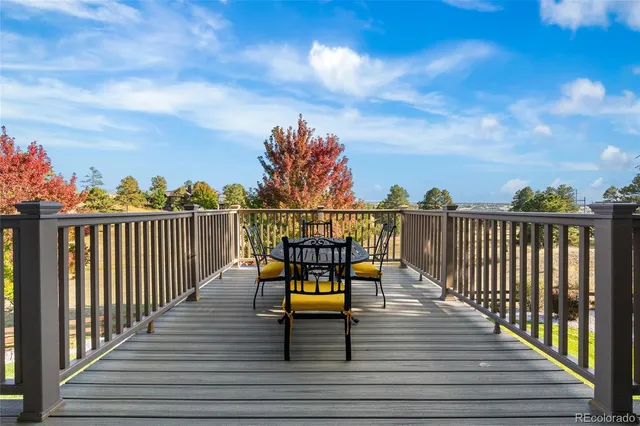 a view of a terrace with outdoor seating