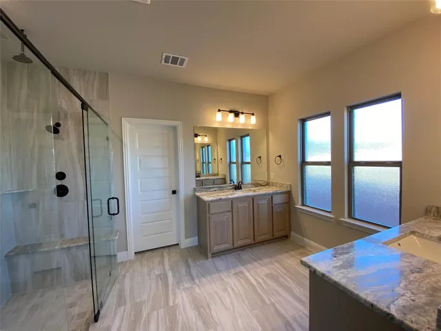 a bathroom with a shower