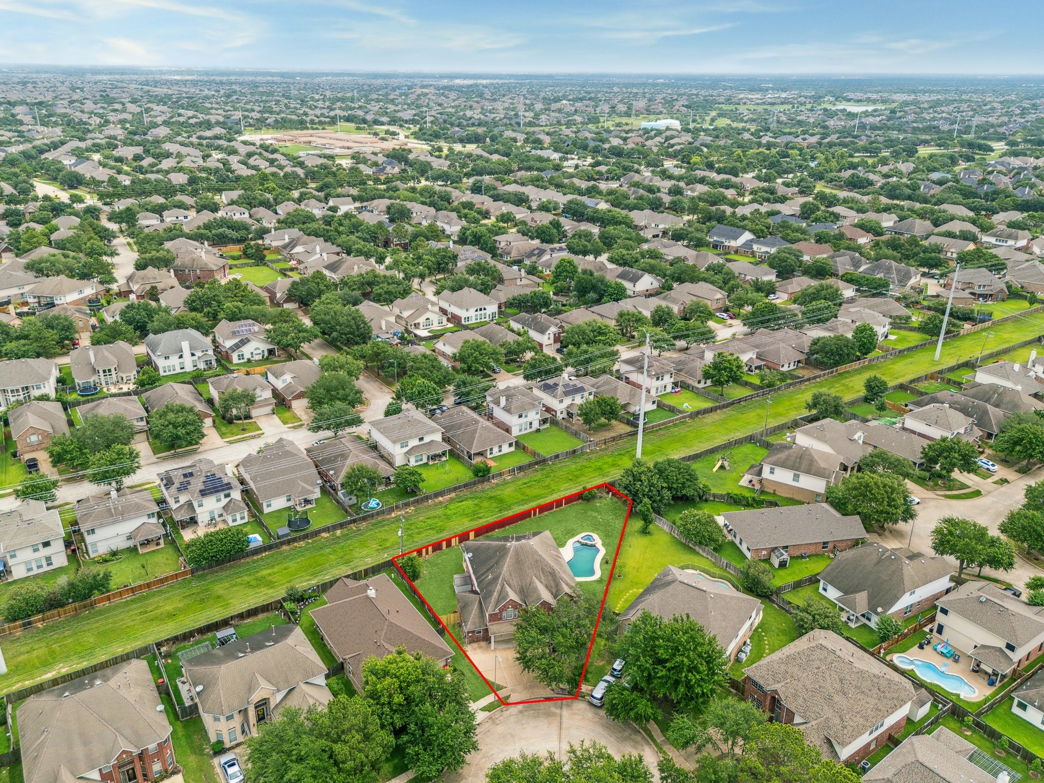 26402 Larkspur Ridge Drive Katy, TX 77494 - Photo 32 of 34 an aerial view of residential houses with outdoor space and trees