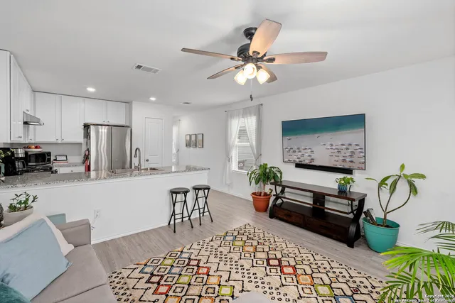 a living room with furniture