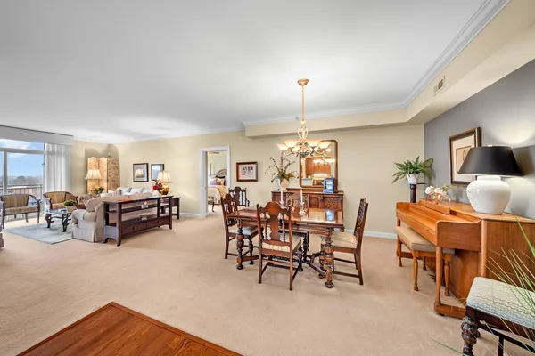 a view of a livingroom and dining room