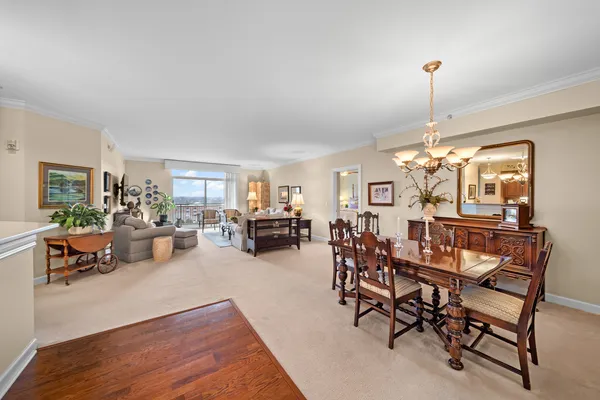 a view of a livingroom and dining room