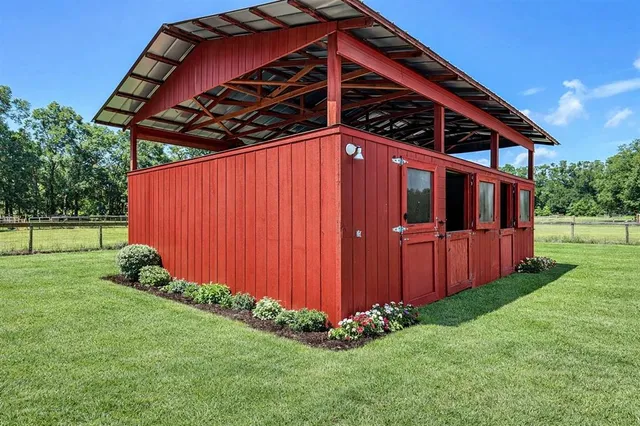 a view of a golf course with a lake