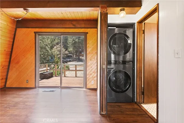 a view of washer and dryer with in the background