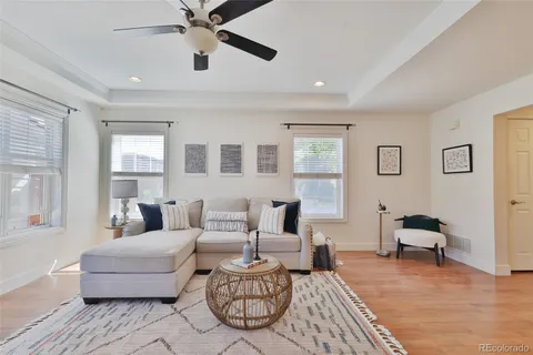 a living room with furniture and a couch