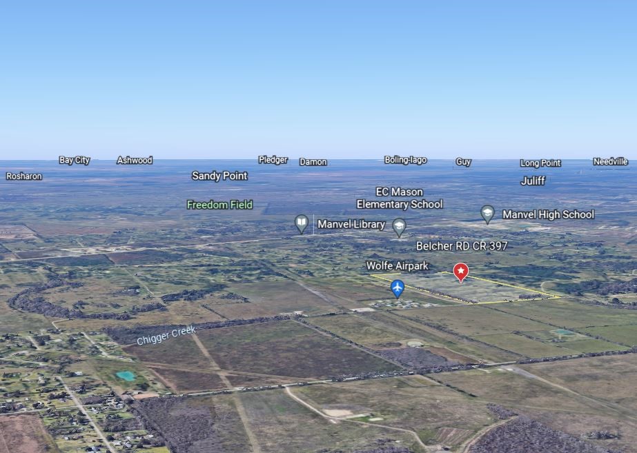 0 Belcher Road Manvel, TX 77578 - Photo 2 of 9 Property is labeled with a red star.