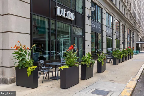 a potted plant sitting in front of a building