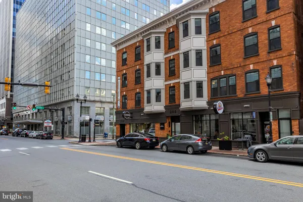 a car parked in front of a building