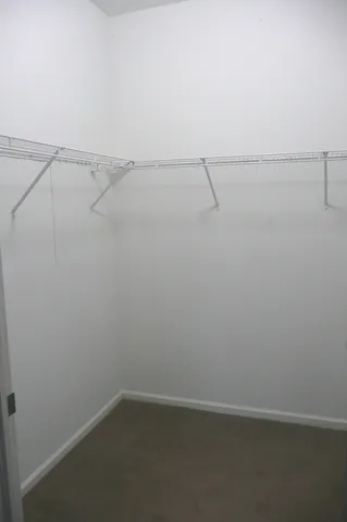 a view of small space with racks on the wall