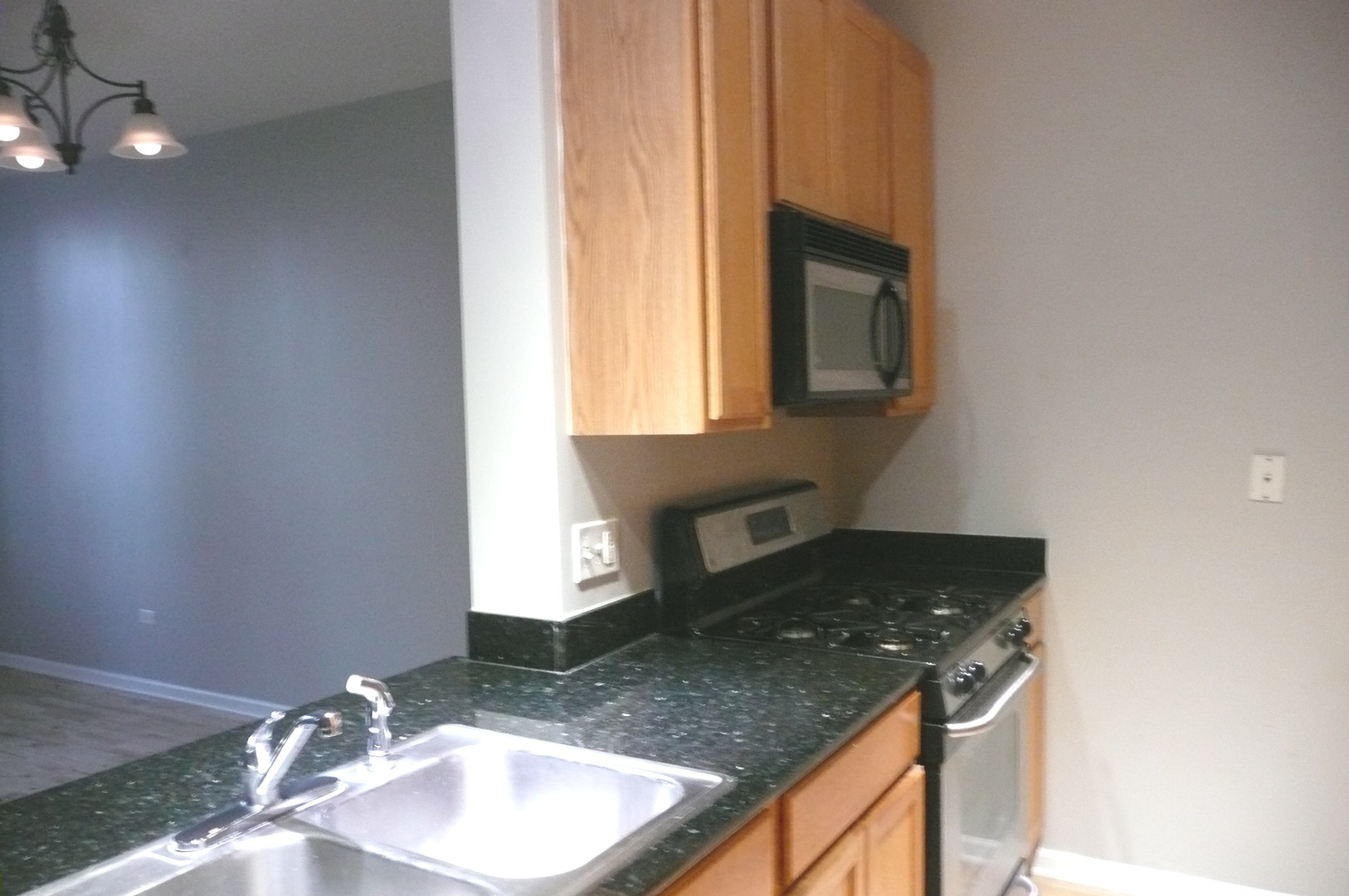 1255 South State Street, Unit 607 Chicago, IL 60605 - Photo 7 of 22 a kitchen with granite countertop a sink and a stove