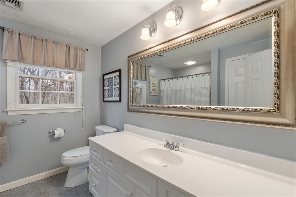 45 Auburn Road Millis, MA 02054 - Photo 22 of 31 a bathroom with a toilet a sink and mirror
