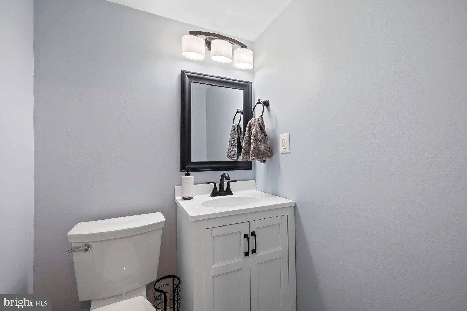 4181 Buffalo Road Mount Airy, MD 21771 - Photo 30 of 38 a bathroom with a toilet sink and mirror