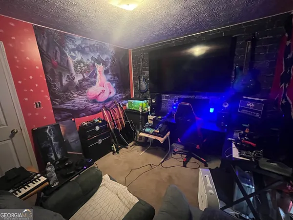 a room with musical instruments