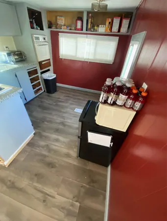 a room with gym equipment