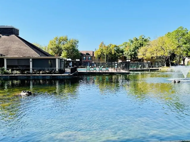 a view of a lake with houses