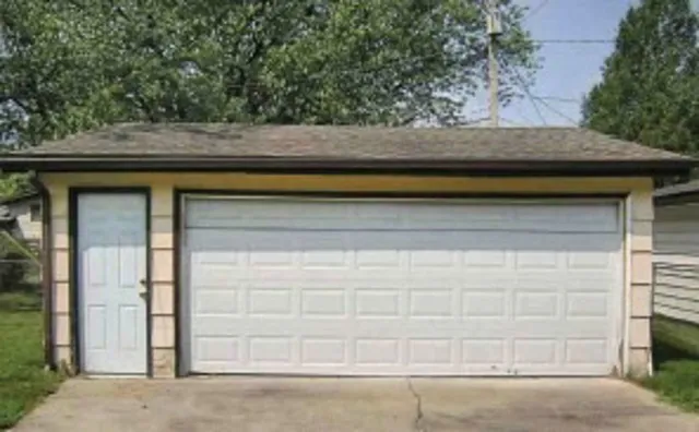 a view of wooden door