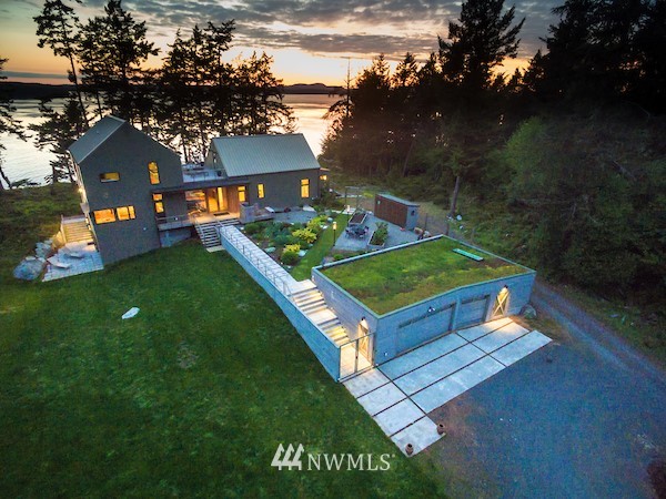 1224 Shark Reef Road Lopez Island, WA 98261 - Photo 28 of 34 a view of a wooden deck and a big yard