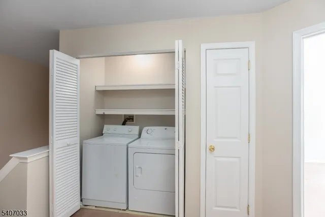 a room with dryer and washer