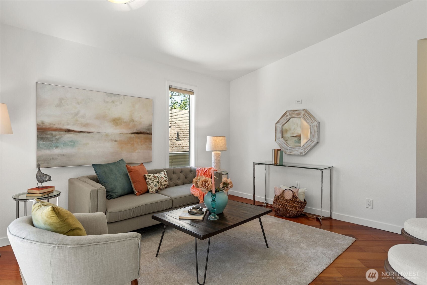 1125 North 93rd Street, Unit 6 Seattle, WA 98103 - Photo 11 of 35 a living room with furniture and a wooden floor