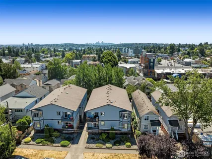 an aerial view of multiple house