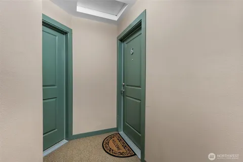 a view of wooden door