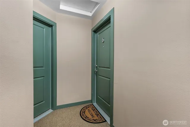 a view of wooden door