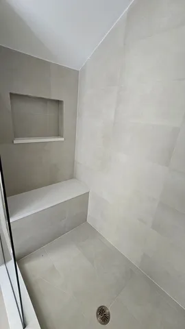 a bathroom with a shower