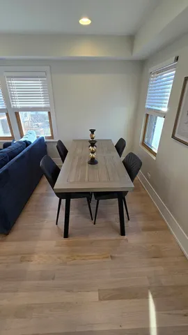 a workspace with furniture and window