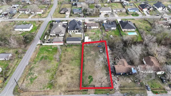 a bird view of building and trees