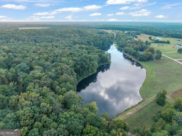 an aerial view of a houses with outdoor space and street view