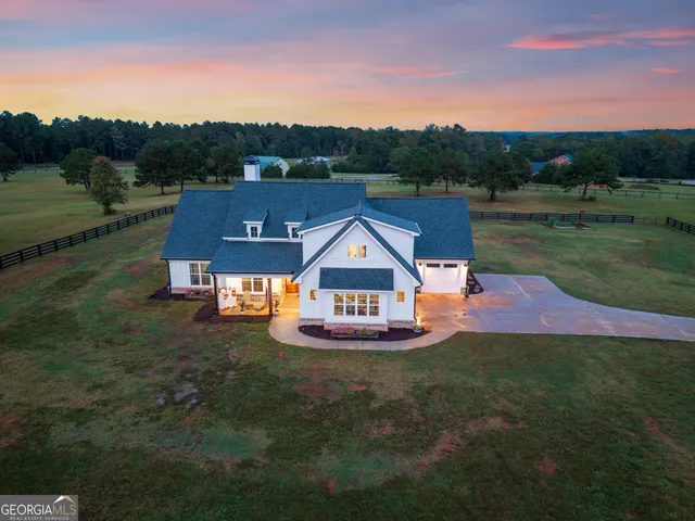 an aerial view of a house