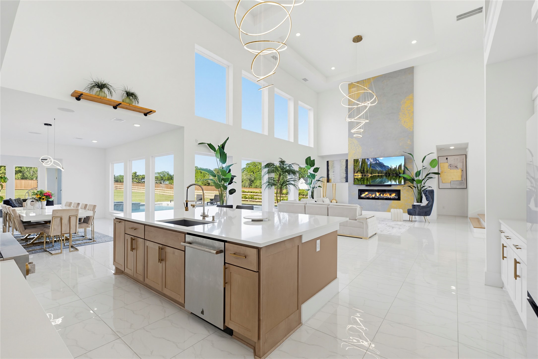 29526 Cir S Rnch Trail Fulshear, TX 77406 - Photo 14 of 48 a kitchen with sink and view living room