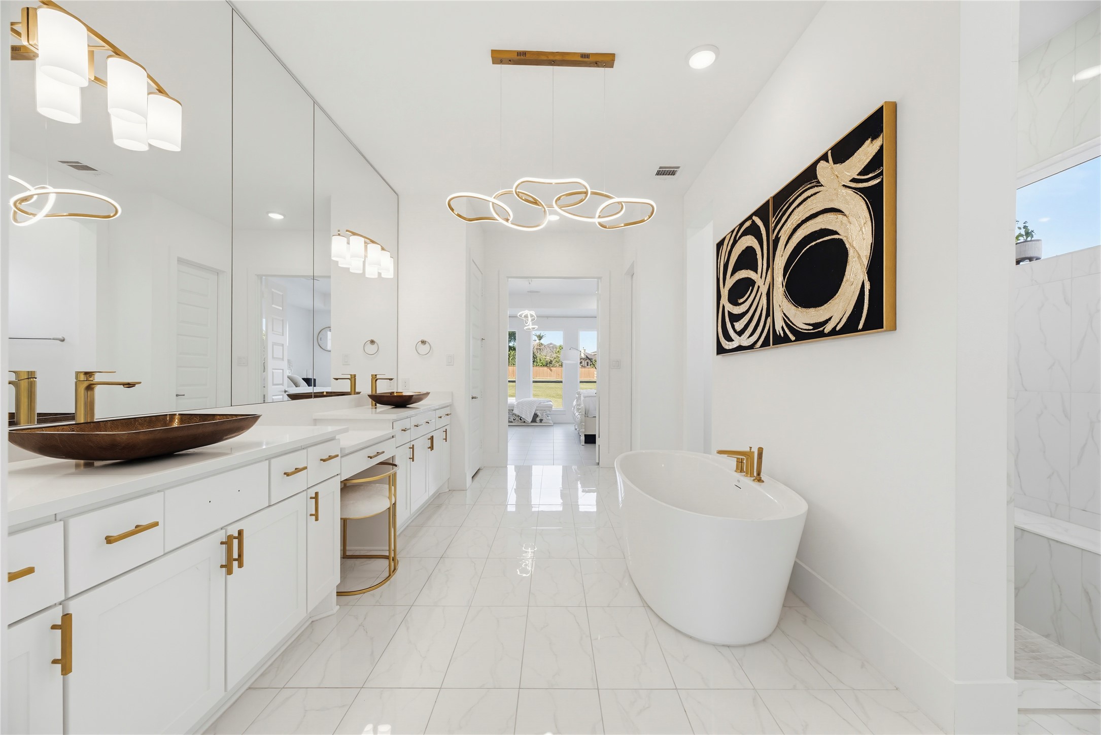 29526 Cir S Rnch Trail Fulshear, TX 77406 - Photo 20 of 48 a spacious bathroom with a sink and a mirror