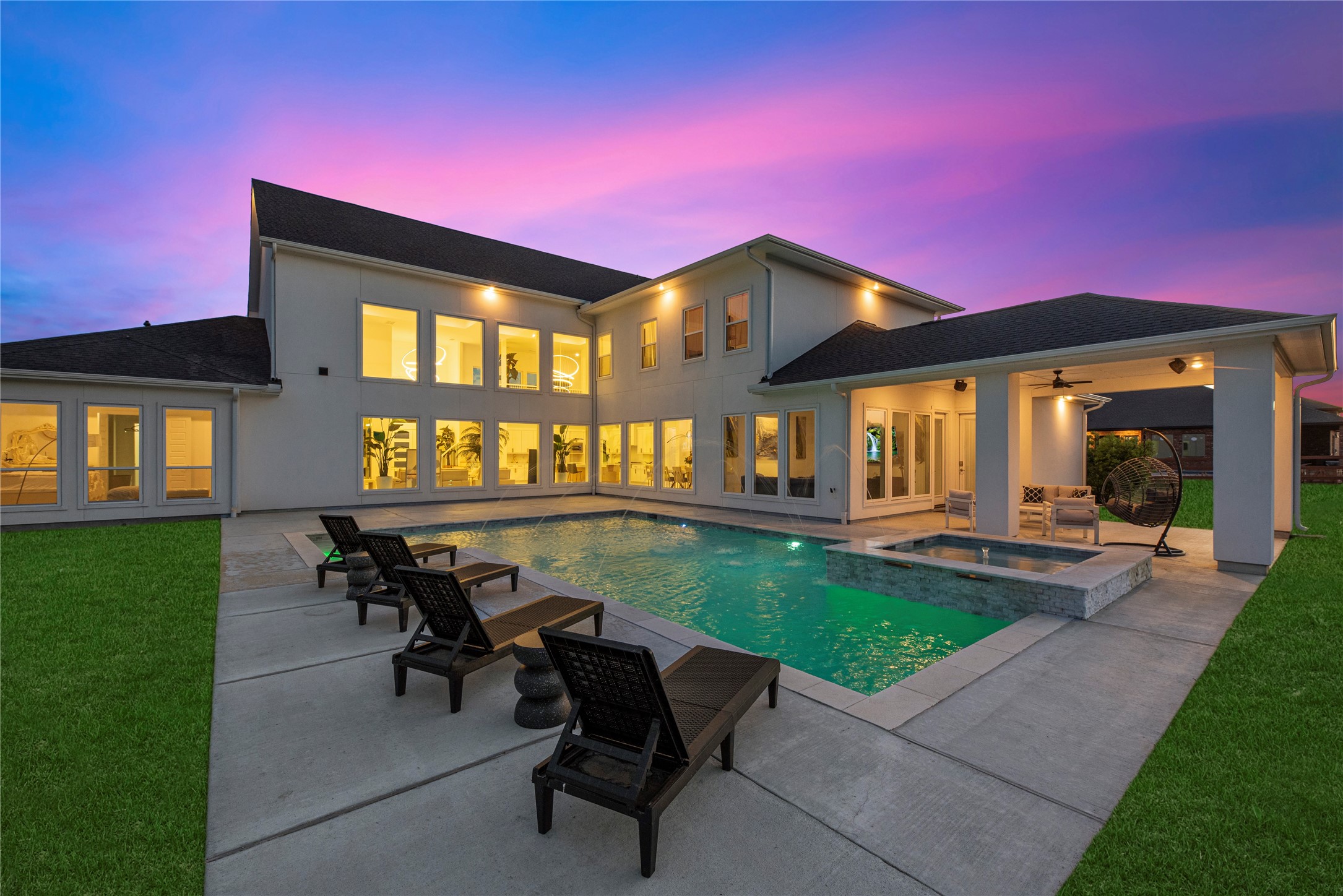 29526 Cir S Rnch Trail Fulshear, TX 77406 - Photo 39 of 48 a view of a house with backyard porch and sitting area