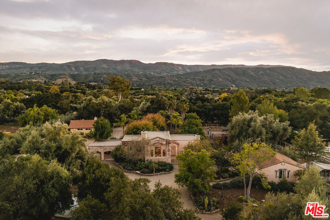 3450 Thacher Road Ojai, CA 93023 - Photo 30 of 33 an aerial view of residential house with an outdoor space and seating