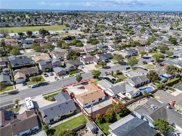 an aerial view of a city with lots of residential buildings