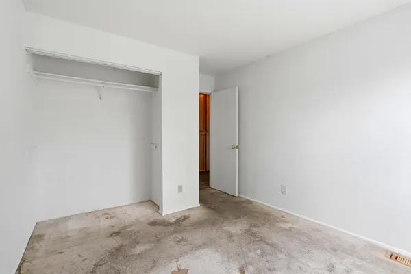a storage room with empty racks