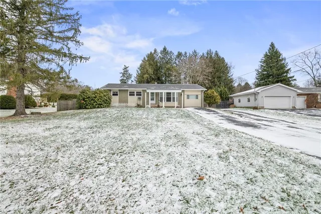 front view of a house with a yard